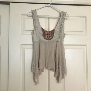 Free People Embroidered Tank